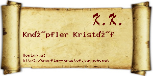 Knöpfler Kristóf névjegykártya